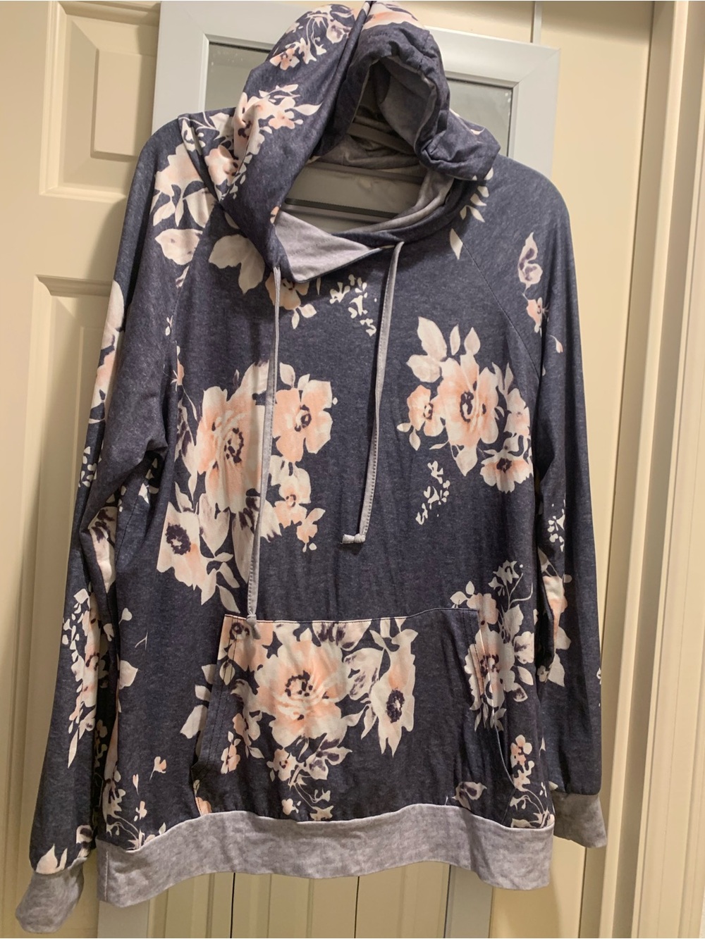 Amazon Floral Hooded Sweatshirt in Dark Grey